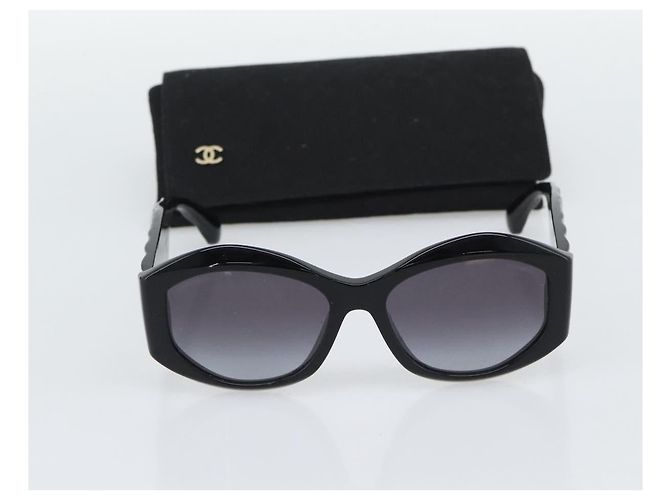CHANEL Sunglasses Plastic Black CC - vista 13