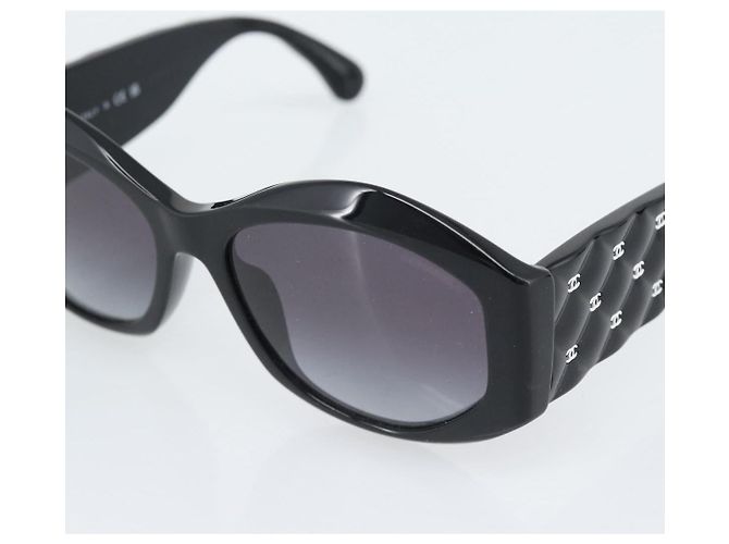 CHANEL Sunglasses Plastic Black CC - vista 9