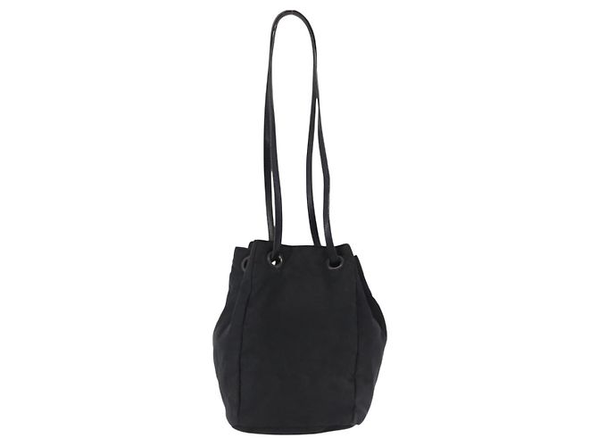 PRADA Purse Shoulder Bag Nylon Leather Black Silver - vista 3