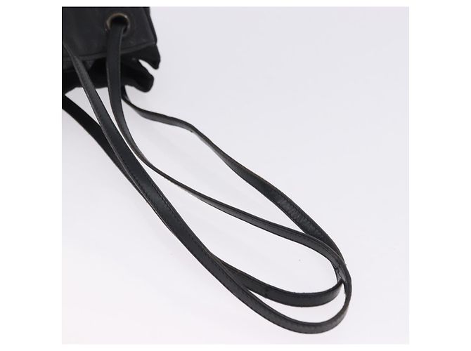 PRADA Purse Shoulder Bag Nylon Leather Black Silver - vista 7