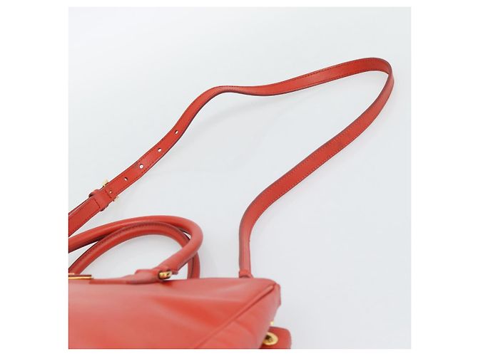PRADA Hand Bag Safiano Leather 2way Orange Gold - vista 10