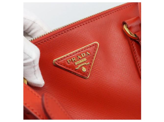 PRADA Hand Bag Safiano Leather 2way Orange Gold - vista 17