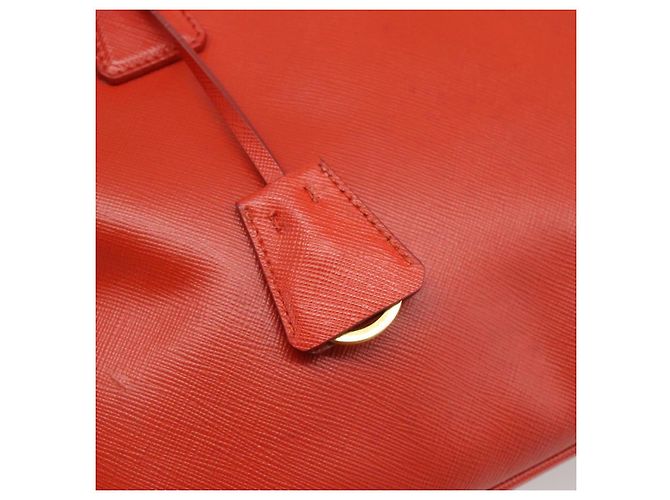 PRADA Hand Bag Safiano Leather 2way Orange Gold - vista 18