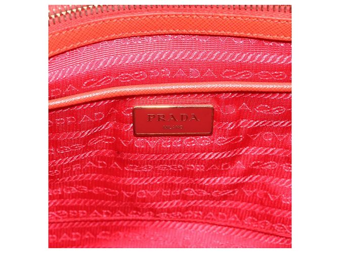 PRADA Hand Bag Safiano Leather 2way Orange Gold - vista 19
