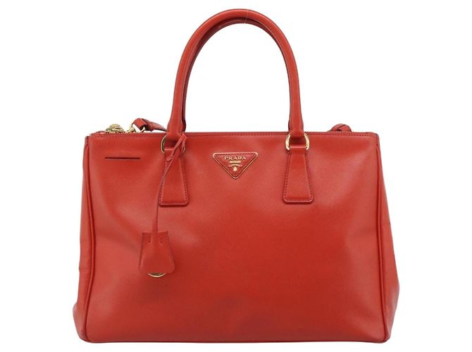 PRADA Hand Bag Safiano Leather 2way Orange Gold - vista 2
