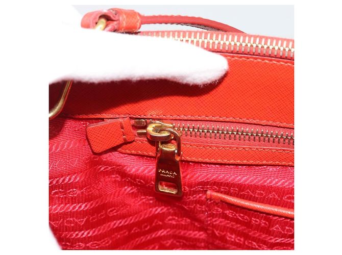 PRADA Hand Bag Safiano Leather 2way Orange Gold - vista 23