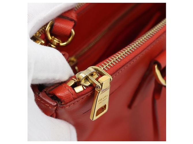 PRADA Hand Bag Safiano Leather 2way Orange Gold - vista 25