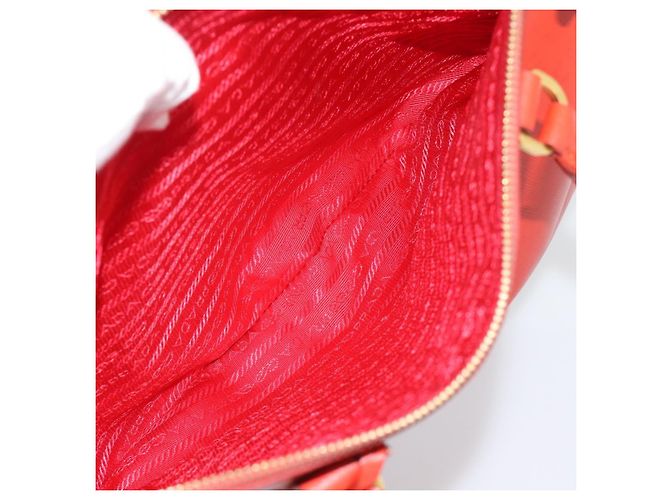 PRADA Hand Bag Safiano Leather 2way Orange Gold - vista 26
