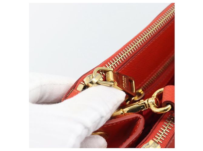 PRADA Hand Bag Safiano Leather 2way Orange Gold - vista 27