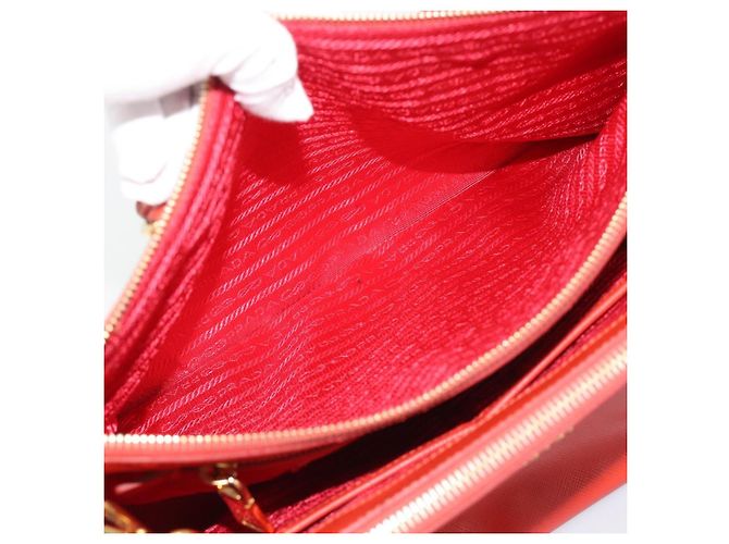 PRADA Hand Bag Safiano Leather 2way Orange Gold - vista 28