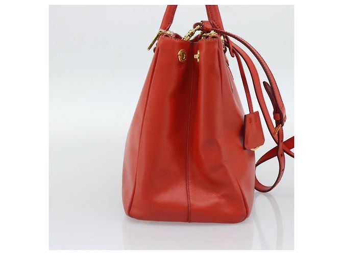 PRADA Hand Bag Safiano Leather 2way Orange Gold - vista 4