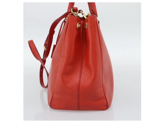 PRADA Hand Bag Safiano Leather 2way Orange Gold - vista 5