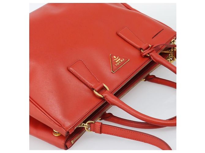 PRADA Hand Bag Safiano Leather 2way Orange Gold - vista 6