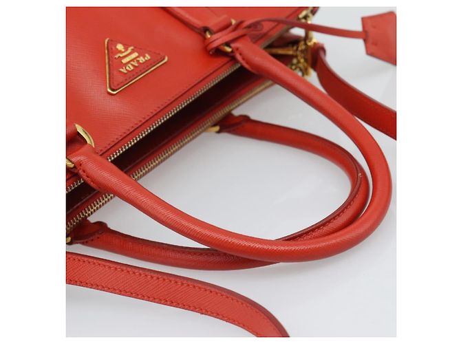 PRADA Hand Bag Safiano Leather 2way Orange Gold - vista 7