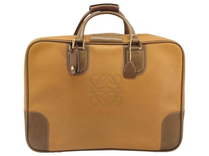 LOEWE Anagram Trunk Leather Beige Gold Tone - vista 2