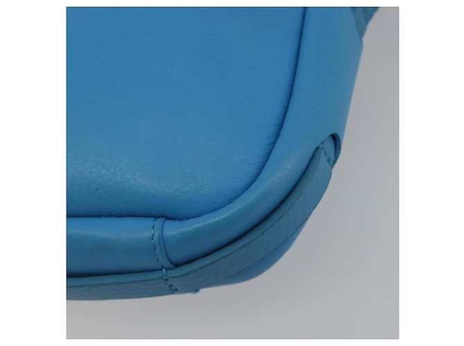BALENCIAGA Every Day Shoulder Bag Leather Light Blue Silver 489809 - vista 13