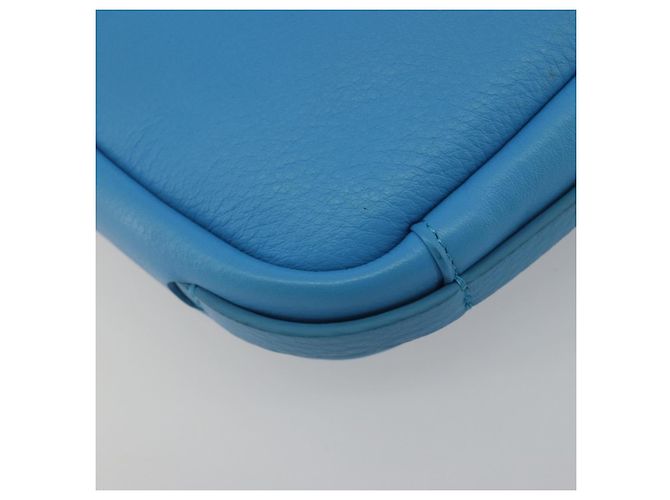 BALENCIAGA Every Day Shoulder Bag Leather Light Blue Silver 489809 - vista 14