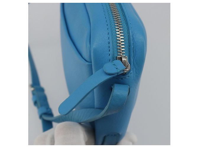 BALENCIAGA Every Day Shoulder Bag Leather Light Blue Silver 489809 - vista 16