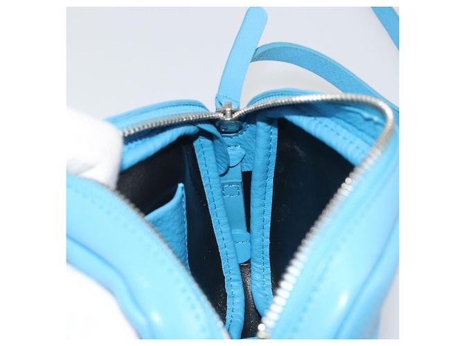 BALENCIAGA Every Day Shoulder Bag Leather Light Blue Silver 489809 - vista 19