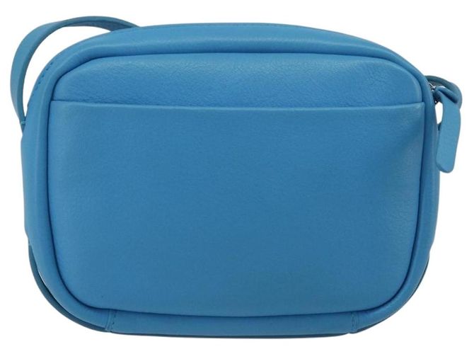 BALENCIAGA Every Day Shoulder Bag Leather Light Blue Silver 489809 - vista 3