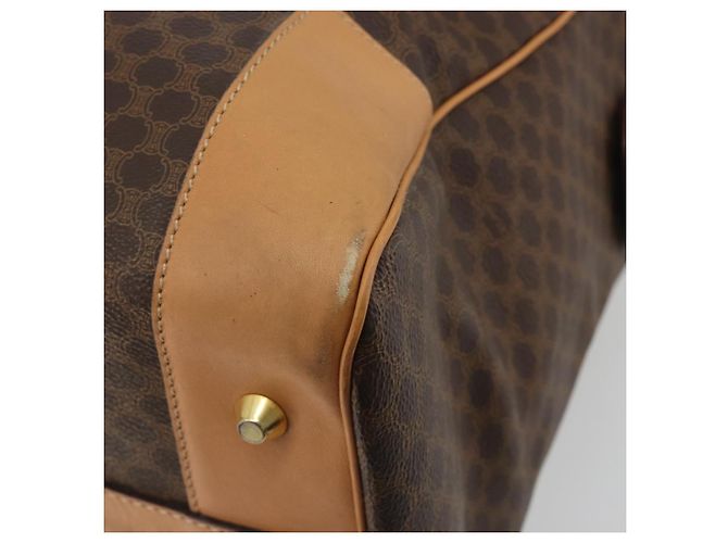 Céline CELINE Macadam Canvas Boston Bag PVC Leather Brown Gold - vista 12