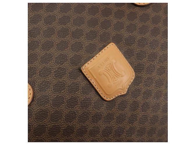 Céline CELINE Macadam Canvas Boston Bag PVC Leather Brown Gold - vista 15