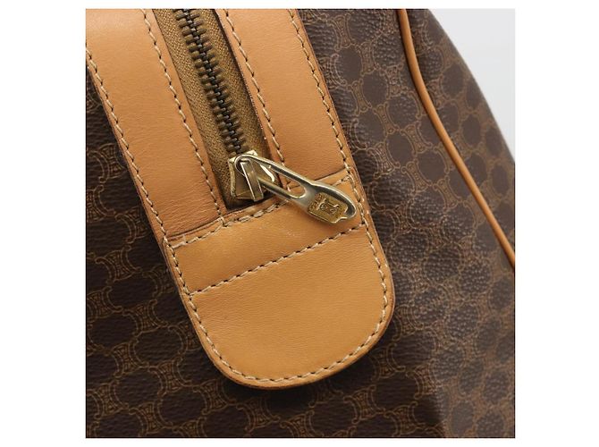 Céline CELINE Macadam Canvas Boston Bag PVC Leather Brown Gold - vista 16