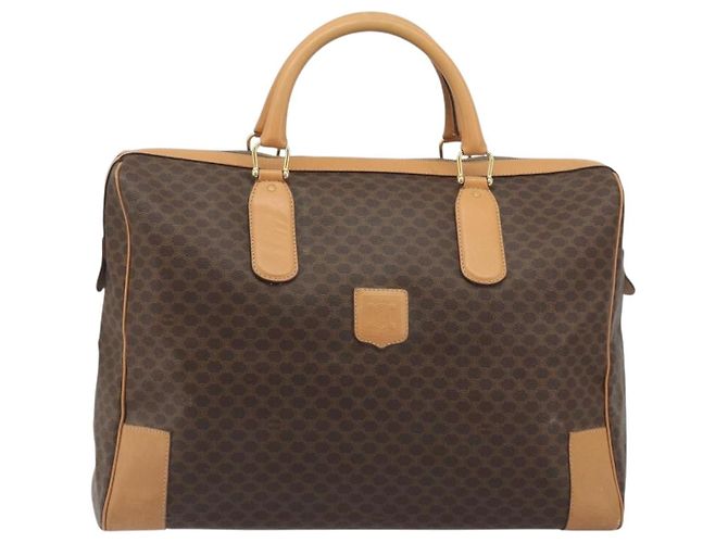 Céline CELINE Macadam Canvas Boston Bag PVC Leather Brown Gold - vista 2
