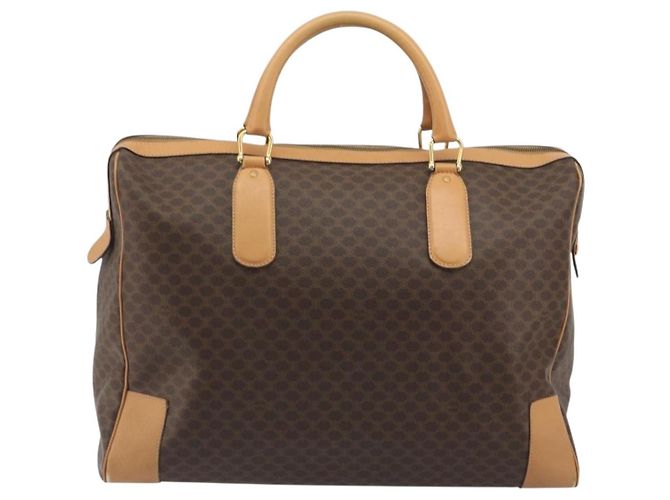 Céline CELINE Macadam Canvas Boston Bag PVC Leather Brown Gold - vista 3