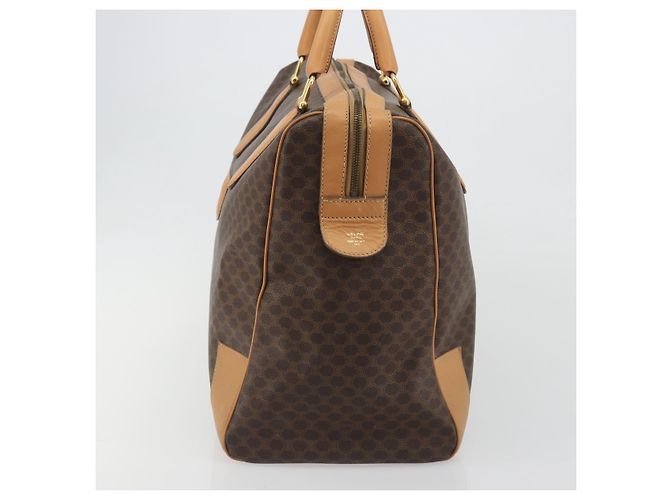 Céline CELINE Macadam Canvas Boston Bag PVC Leather Brown Gold - vista 4