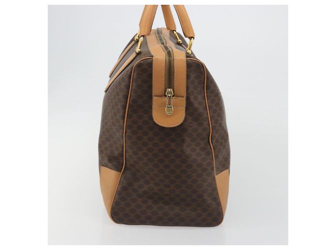 Céline CELINE Macadam Canvas Boston Bag PVC Leather Brown Gold - vista 5