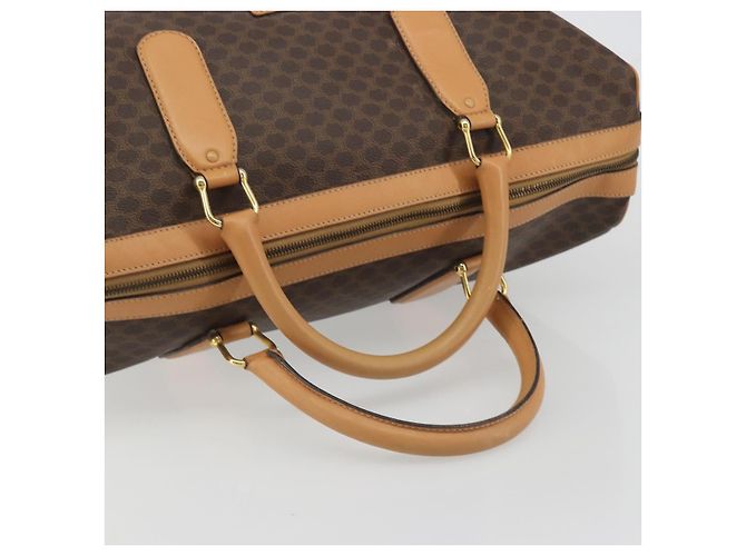 Céline CELINE Macadam Canvas Boston Bag PVC Leather Brown Gold - vista 7