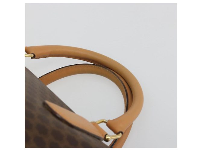 Céline CELINE Macadam Canvas Boston Bag PVC Leather Brown Gold - vista 8