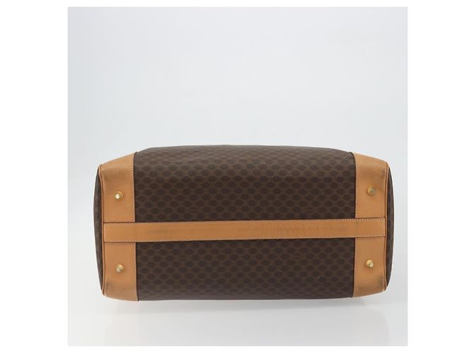 Céline CELINE Macadam Canvas Boston Bag PVC Leather Brown Gold - vista 9