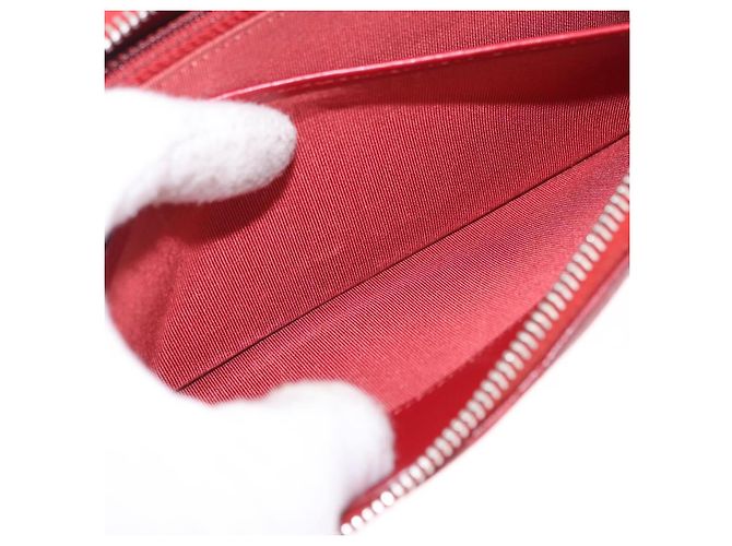 CHANEL Matelasse Long Wallet Lamb Skin Red Silver CC - vista 20