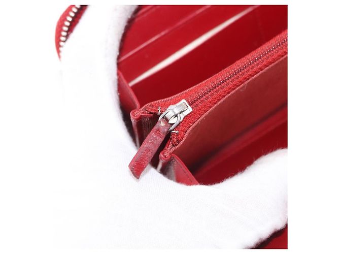 CHANEL Matelasse Long Wallet Lamb Skin Red Silver CC - vista 21