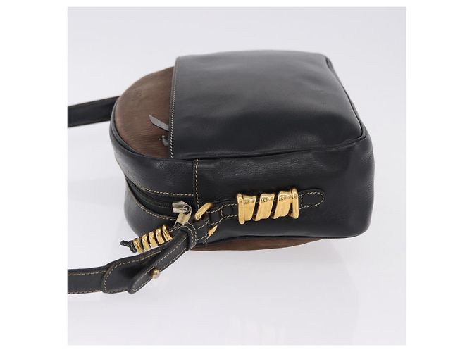 LOEWE Shoulder Bag Leather Black Gold - vista 5