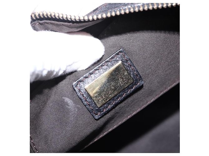 FENDI Zucchino Canvas Shoulder Bag Black Gold - vista 15