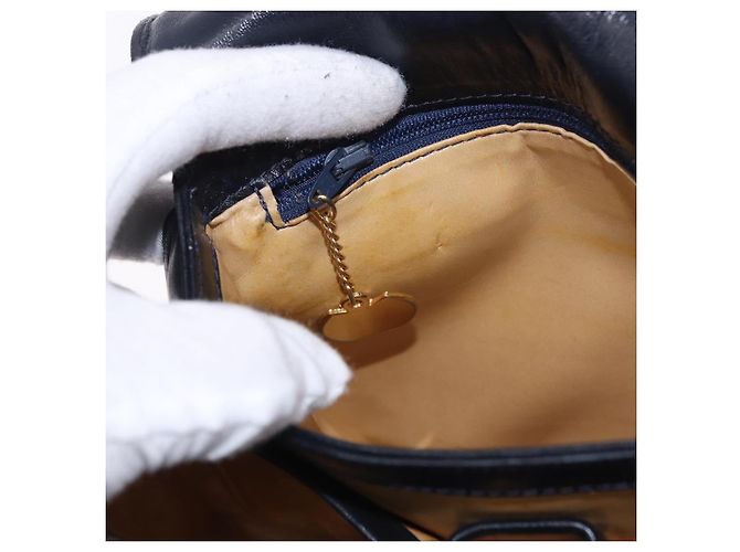 Céline CELINE Shoulder Bag Leather Navy Gold - vista 22