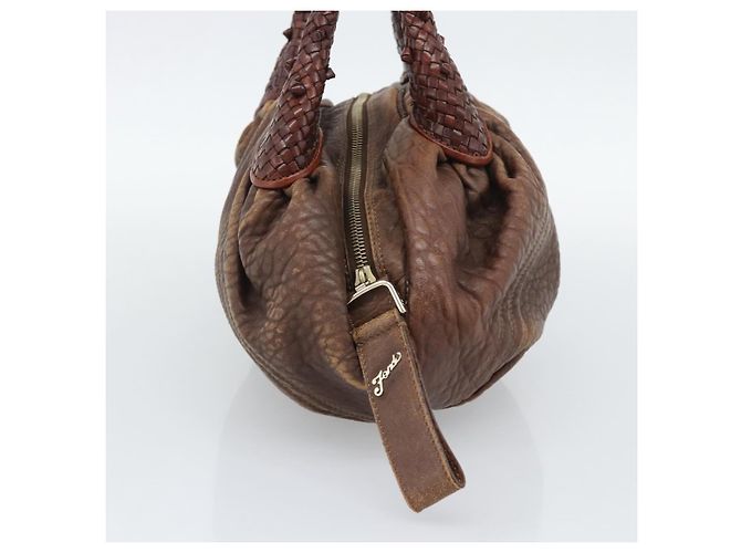FENDI Spy Bag Leather Brown Gold - vista 4