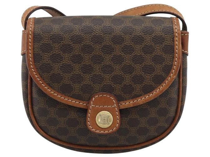 Céline CELINE Macadam Shoulder Bag PVC Leather Brown Gold Tone - vista 2
