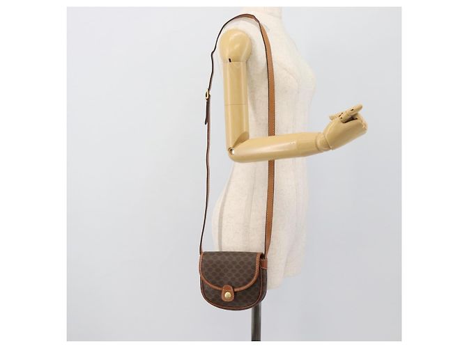 Céline CELINE Macadam Shoulder Bag PVC Leather Brown Gold Tone - vista 20