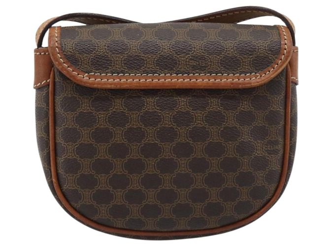 Céline CELINE Macadam Shoulder Bag PVC Leather Brown Gold Tone - vista 3