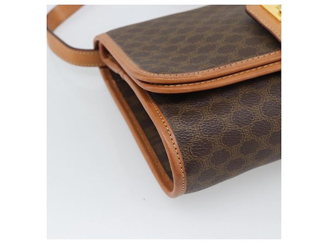 Céline CELINE Macadam Shoulder Bag PVC Leather Brown Gold Tone - vista 11