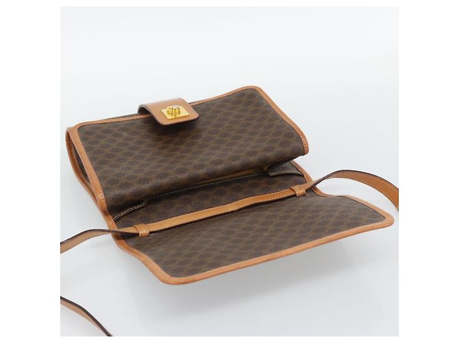 Céline CELINE Macadam Shoulder Bag PVC Leather Brown Gold Tone - vista 15