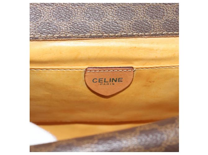 Céline CELINE Macadam Shoulder Bag PVC Leather Brown Gold Tone - vista 16