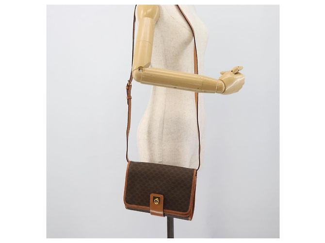 Céline CELINE Macadam Shoulder Bag PVC Leather Brown Gold Tone - vista 23