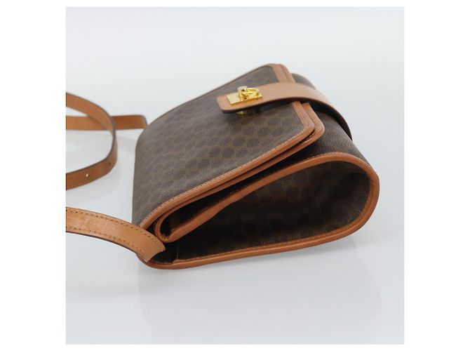 Céline CELINE Macadam Shoulder Bag PVC Leather Brown Gold Tone - vista 4
