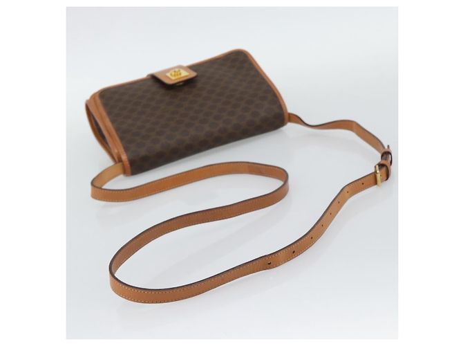 Céline CELINE Macadam Shoulder Bag PVC Leather Brown Gold Tone - vista 7