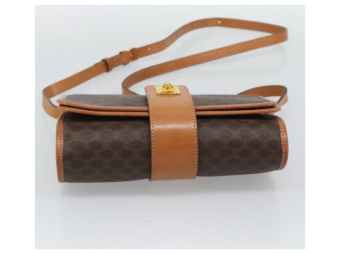 Céline CELINE Macadam Shoulder Bag PVC Leather Brown Gold Tone - vista 9